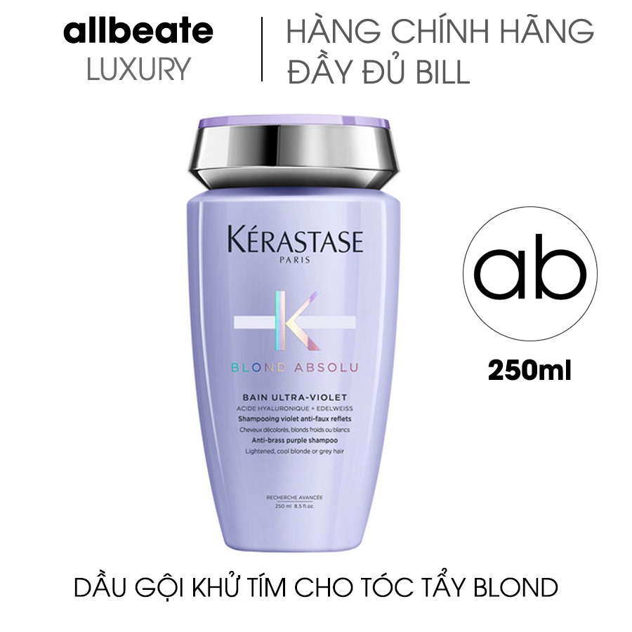 Dầu gội giúp khử tím bảo vệ màu nuôi dưỡng cho tóc tẩy Kerastase Bain Ultra-Violet Purple Shampoo 250ml