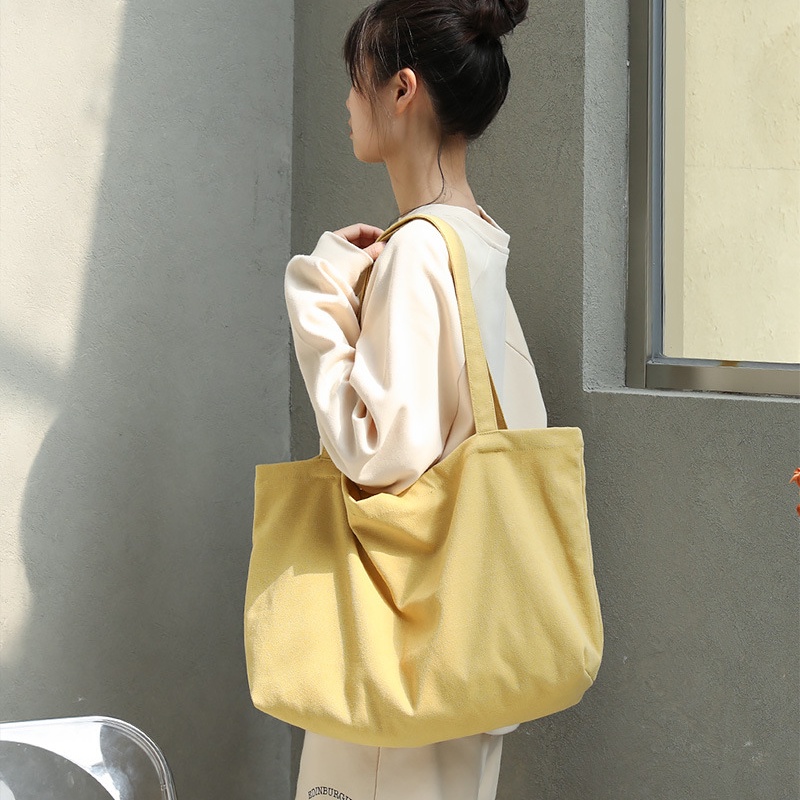 Túi Đeo Vai Bằng Vải canvas Màu Trơn Phong Cách mori Nhật Bản Dành Cho Nữ