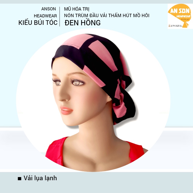 MŨ HÓA TRỊ, NÓN VẢI TRÙM ĐẦU KIỂU BÚI TÓC CHO BỆNH NHÂN UNG THƯ, HÓA TRỊ, XẠ TRỊ #nonanson