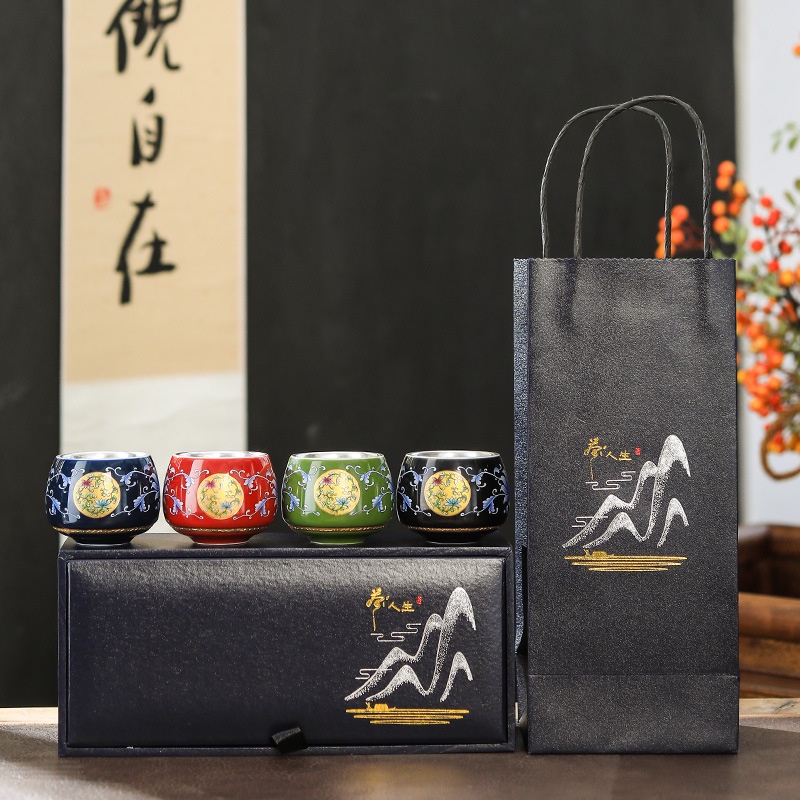 Bộ Tách Uống Trà Bằng Bạc 99 Phong Cách Trung Hoa