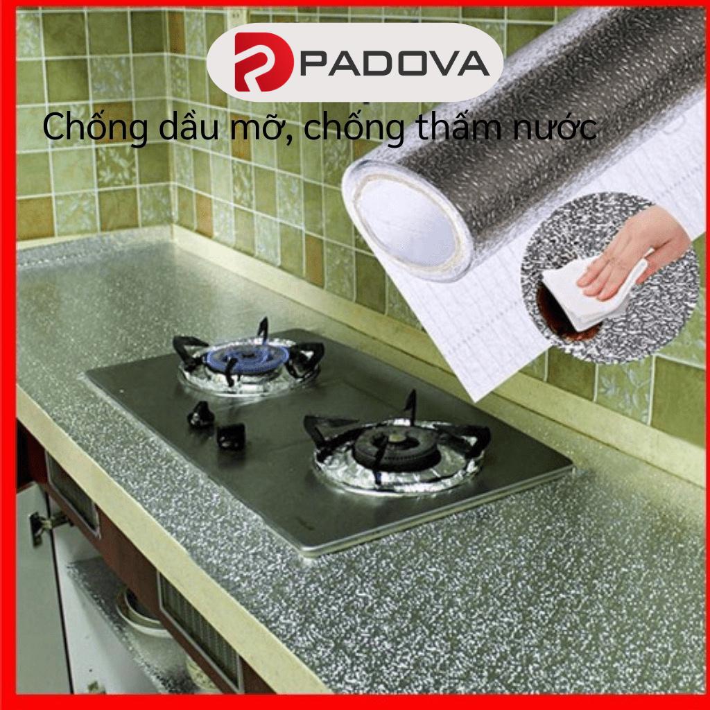 Cuộn Giấc Bạc Decal Tráng Nhôm Cách Nhiệt, Chống Bám Bẩn Dán Bếp 40x200cm PADOVA 8414