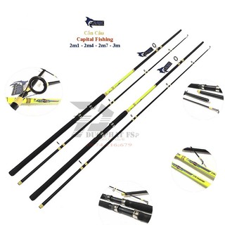 Cần 2 khúc rỗng Mr.Shark Capital siêu khỏe-câu bạo lực-chắc chắn,màu vàng chanh