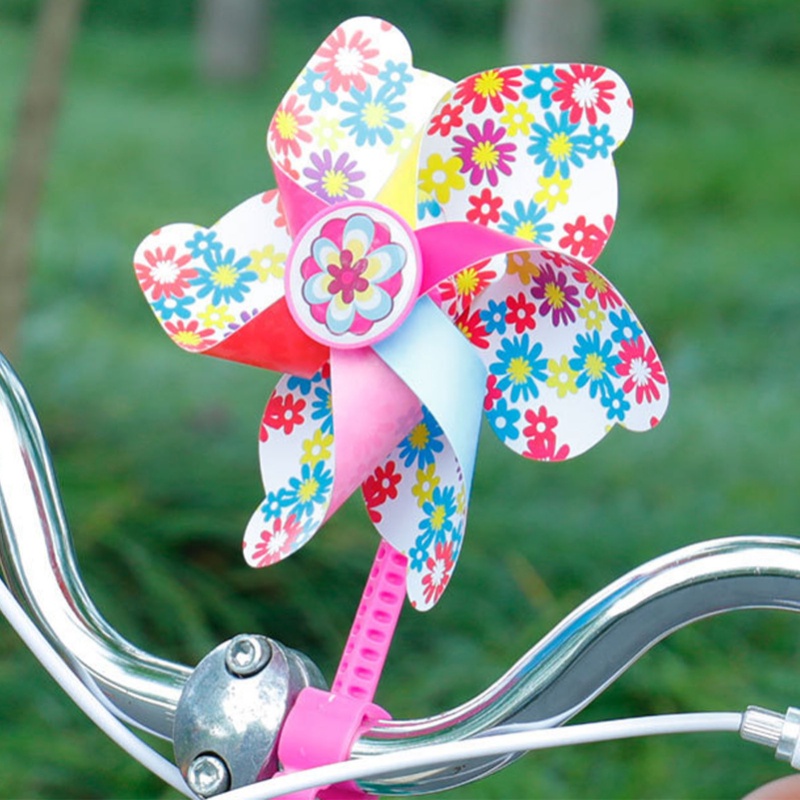 Chong Chóng Gió Dạng Xoay Phối Tua Rua Nhiều Màu Dễ Thương Trang Trí Xe Đạp Cho Bé