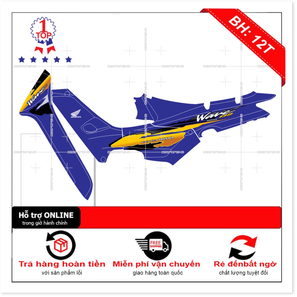 DECAL PVC 5 LỚP CHẤT LƯỢNG CAO Tem rời wave nhỏ đời đầu 2021