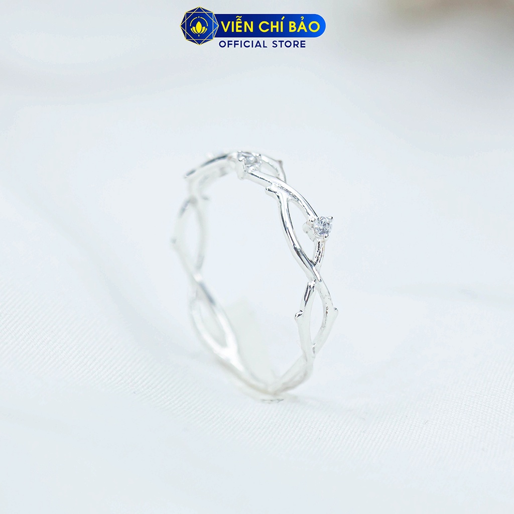 Nhẫn bạc nữ xoắn đá chất liệu bạc 925 thời trang phụ kiện trang sức Viễn Chí Bảo N400875