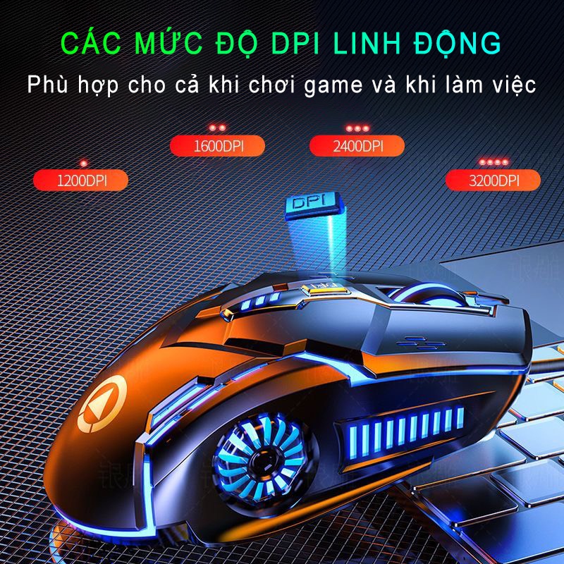 Chuột gaming máy tính có dây game thủ SIDOTECH YINDIAO G5 3200DPI / Chế độ LED 7 màu / 6 nút bấm - Hàng Chính Hãng
