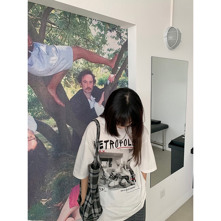 Áo Thun Tay Ngắn Màu Trắng Thiết Kế Đơn Giản Thời Trang Theo Phong Cách Hàn