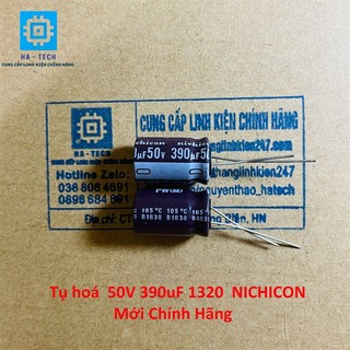Túi 20 chiếc tụ hoá 50v 390uf 13*20 nichicon chính hãng mới 100%