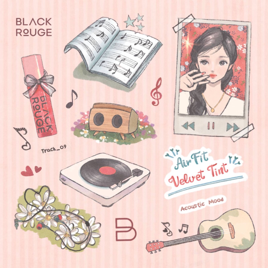 Son Kem Lỳ Black Rouge Air Fit Velvet Tint Ver.9 Acoustic Mood