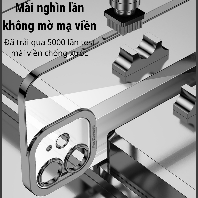 Ốp lưng trong suốt màu bạc vàng Gold Silver sang trọng X/Xs/11/11pro/11promax/12/12pro/12promax/13/13p/13pm BenZ Store