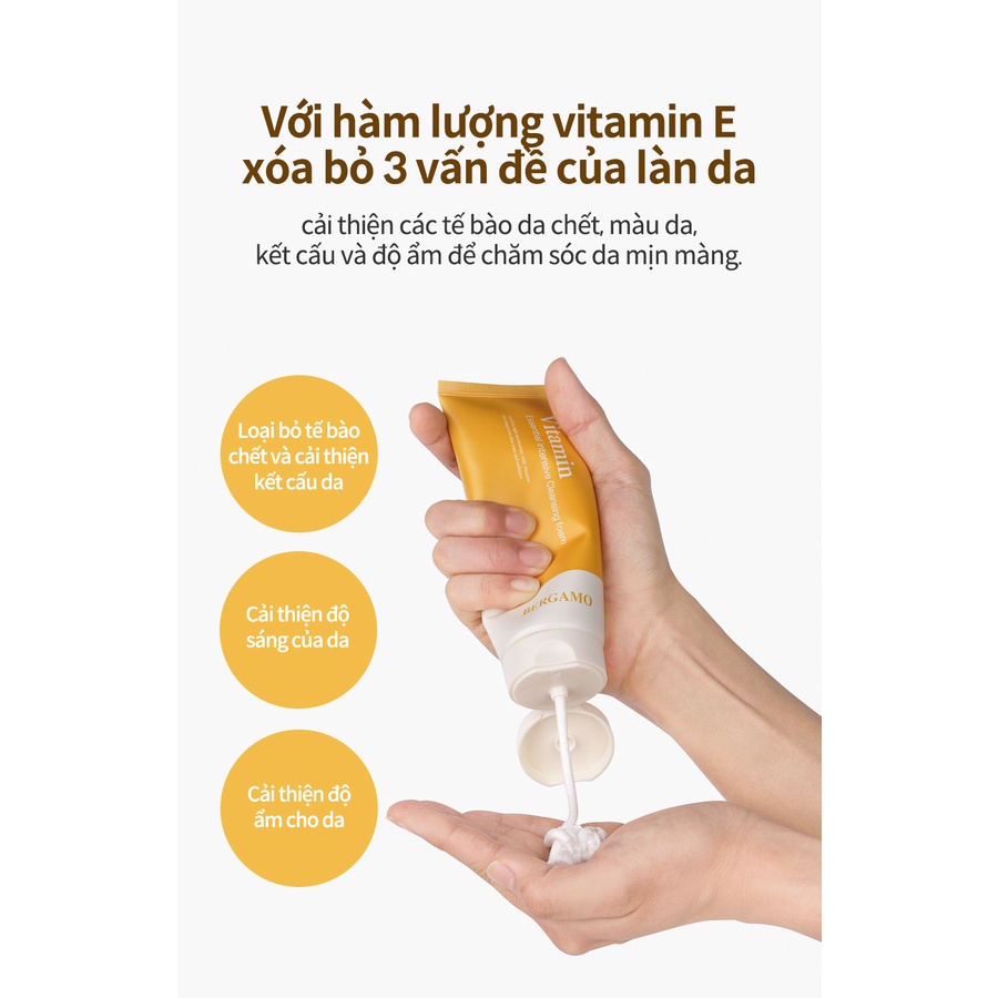 Sữa rửa mặt BERGAMO vitamin cấp ẩm cho da - Vitamin Essential Intensive 120ml