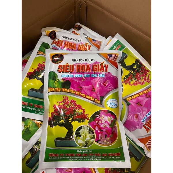 Phân bón cho hoa giấy nhiều hoa lâu tàn ra hoa đồng loạt gói 700g