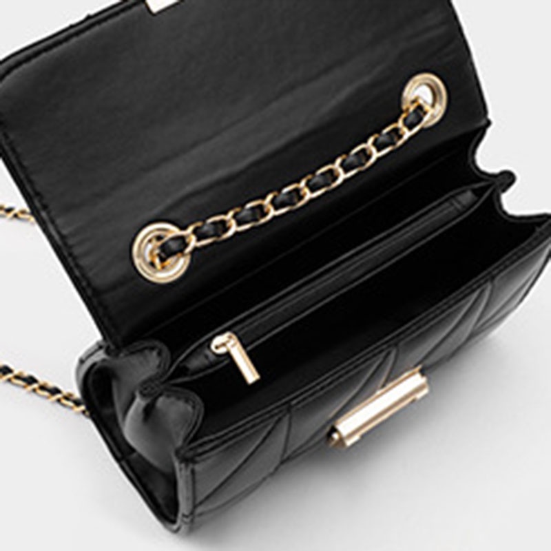 IELGY Túi Đeo Chéo Màu Đen Phong Cách retro Thời Trang Cho Nữ