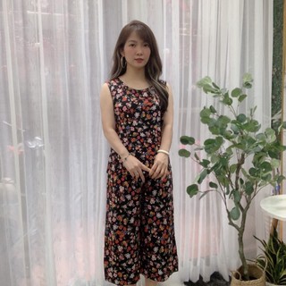 Bộ đồ mặc nhà tole lanh áo ba lỗ quần ống rộng mùa hè cực mát