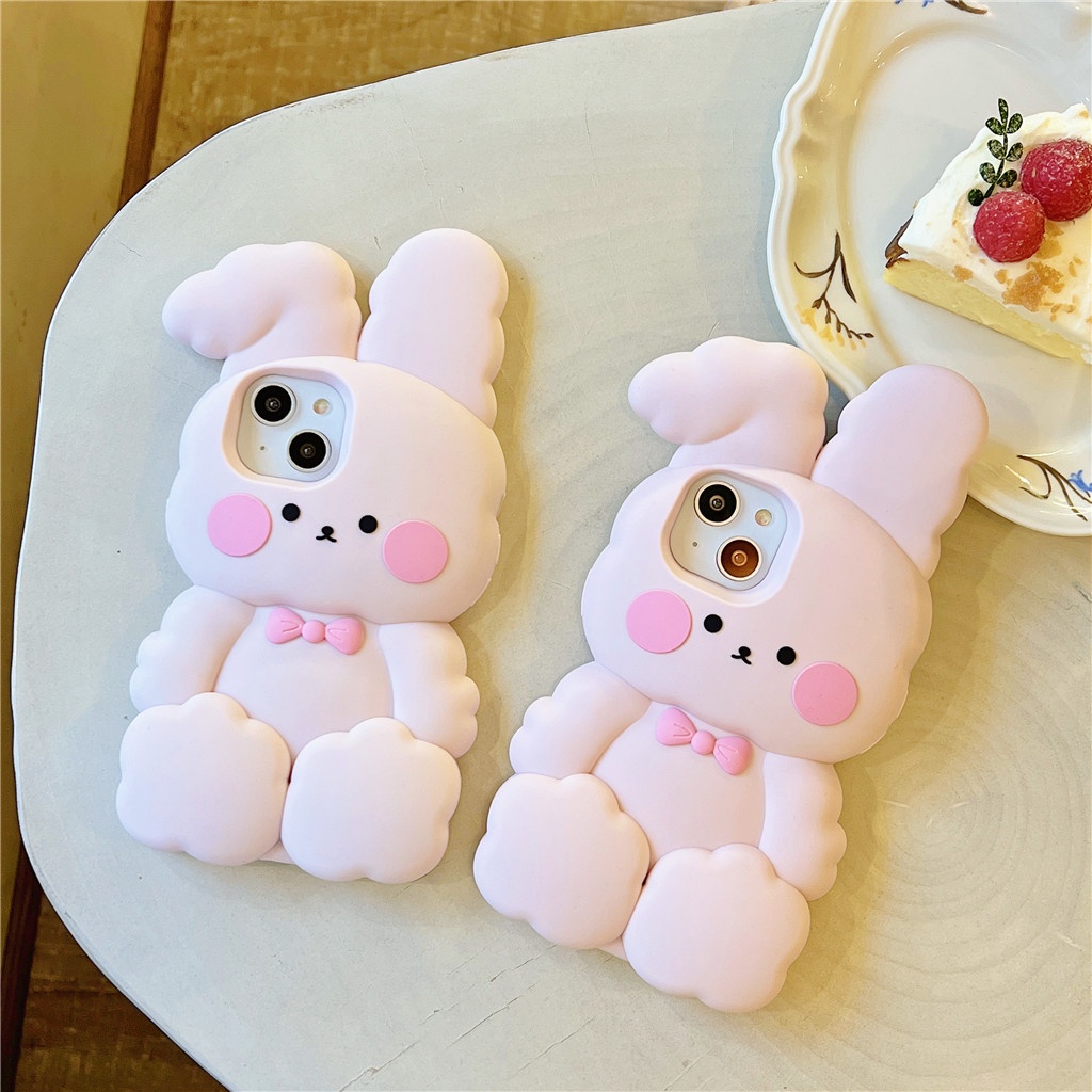 Ốp Điện Thoại Silicon Dẻo In Hình Thỏ Bông Cho iphone 14 Pro Max 13 Pro Max 12 Pro Max