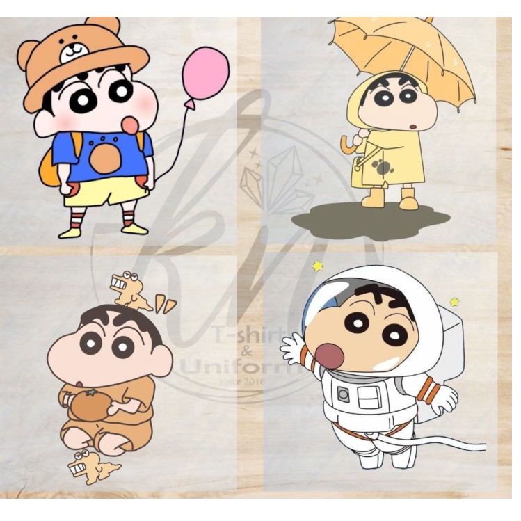Sticker hình ủi nhiệt quần áo , Miếng dán hình vào quần áo nhân vật Shin size a6