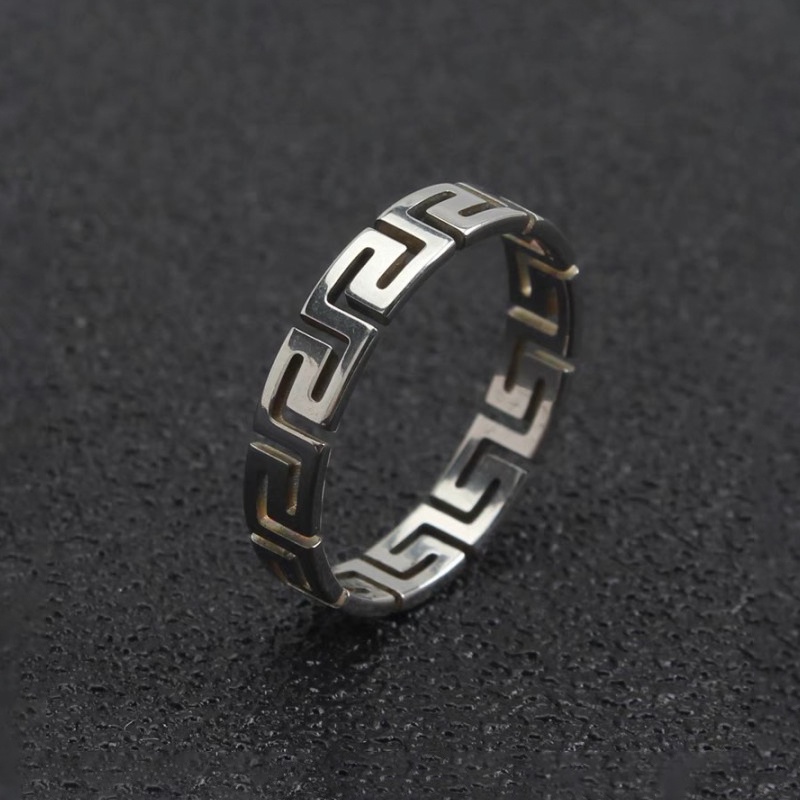 ✨✨Nhẫn Thép Titan Cắt Laser Cổ Điển Đánh Bóng