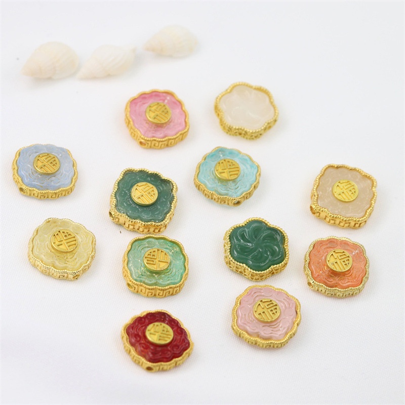 Chuỗi Hạt Màu Vàng Cát Phong Cách Cổ Điển Nhiều Màu Sắc Dùng Làm Trang Sức DIY