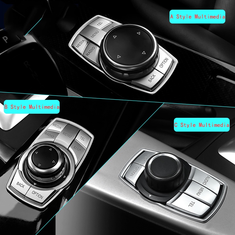 Viền Nút Bấm Đa Phương Tiện Bằng ABS Mạ Chrome Cho BMW F30 F10 F20 F22 F34 F32 F15 F25 F48 X1 X3 X4 X5 X6 3GT 5GT