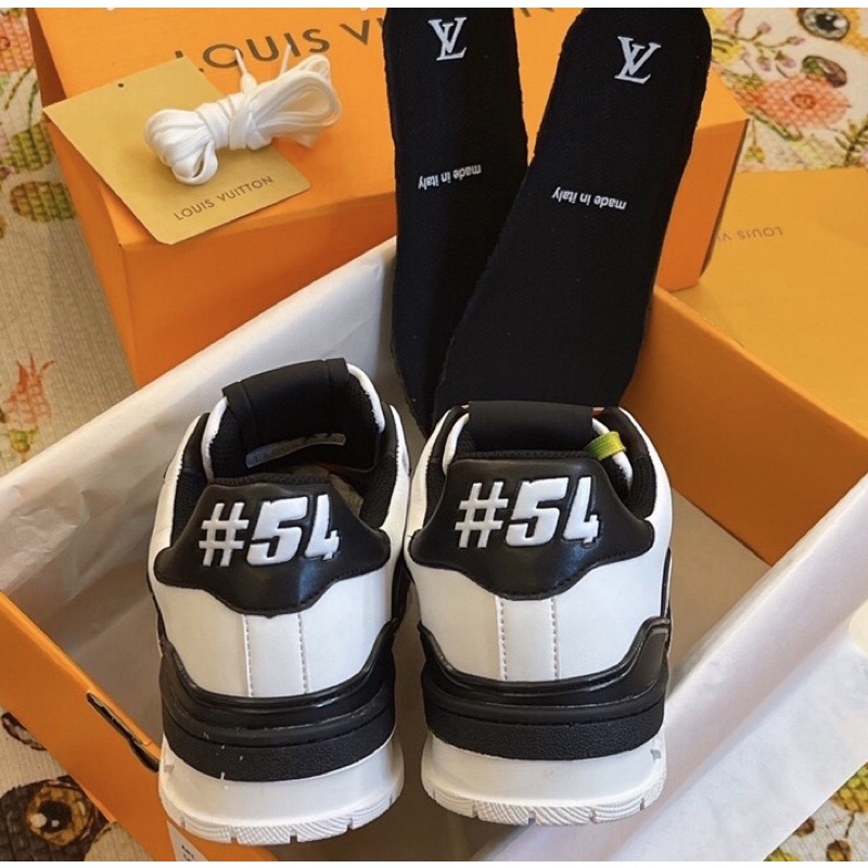 GIÀY LV TRAINER54 BLACK WHITE DA THẬT LAI AU SC