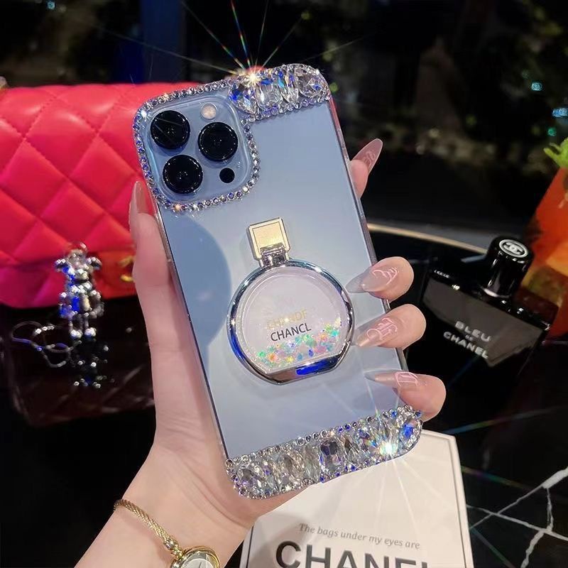 Ốp Điện Thoại Tpu Kim Cương Giả Hình Chai Nước Hoa Cho iPhone 12 13 14 11 XR XS Max