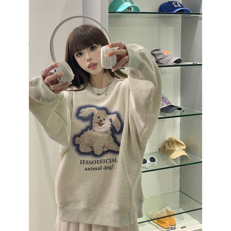 NRVP Áo thun nữ dài tay dáng rộng phong cách Hàn Quốc