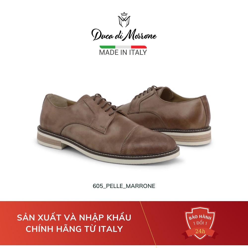 Giày Tây Derby Nam Công Sở Đế Mỏng Thanh Lịch Da Trơn Cao Cấp DUCA DI MORRONE Nhập Khẩu Chính Hãng Từ Ý - Made In Italy