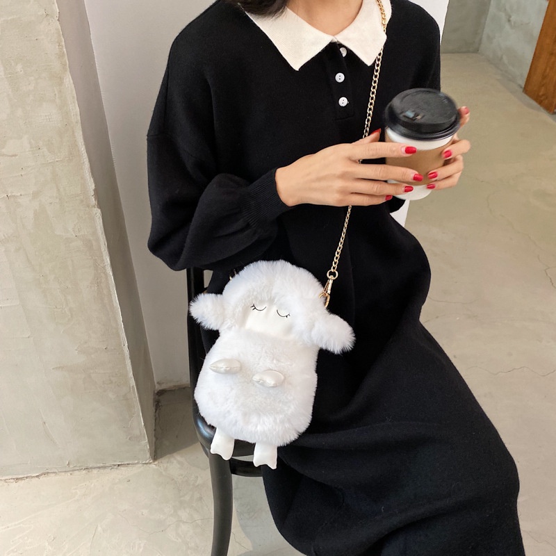 Túi Đeo Chéo Kiểu Hoạt Hình Nhồi Bông Dễ Thương Cho Bạn Gái