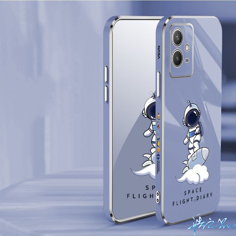 Ốp Điện Thoại Mạ 6D Hình Phi Hành Gia Cho Realme 5 5i 6i C3 5S case 8 8 Pro 8i 9i 5 Pro 7i C11 2021 2020 C35 C21Y C25Y