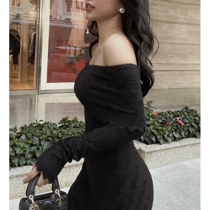 Đầm body len trễ vai siêu hot