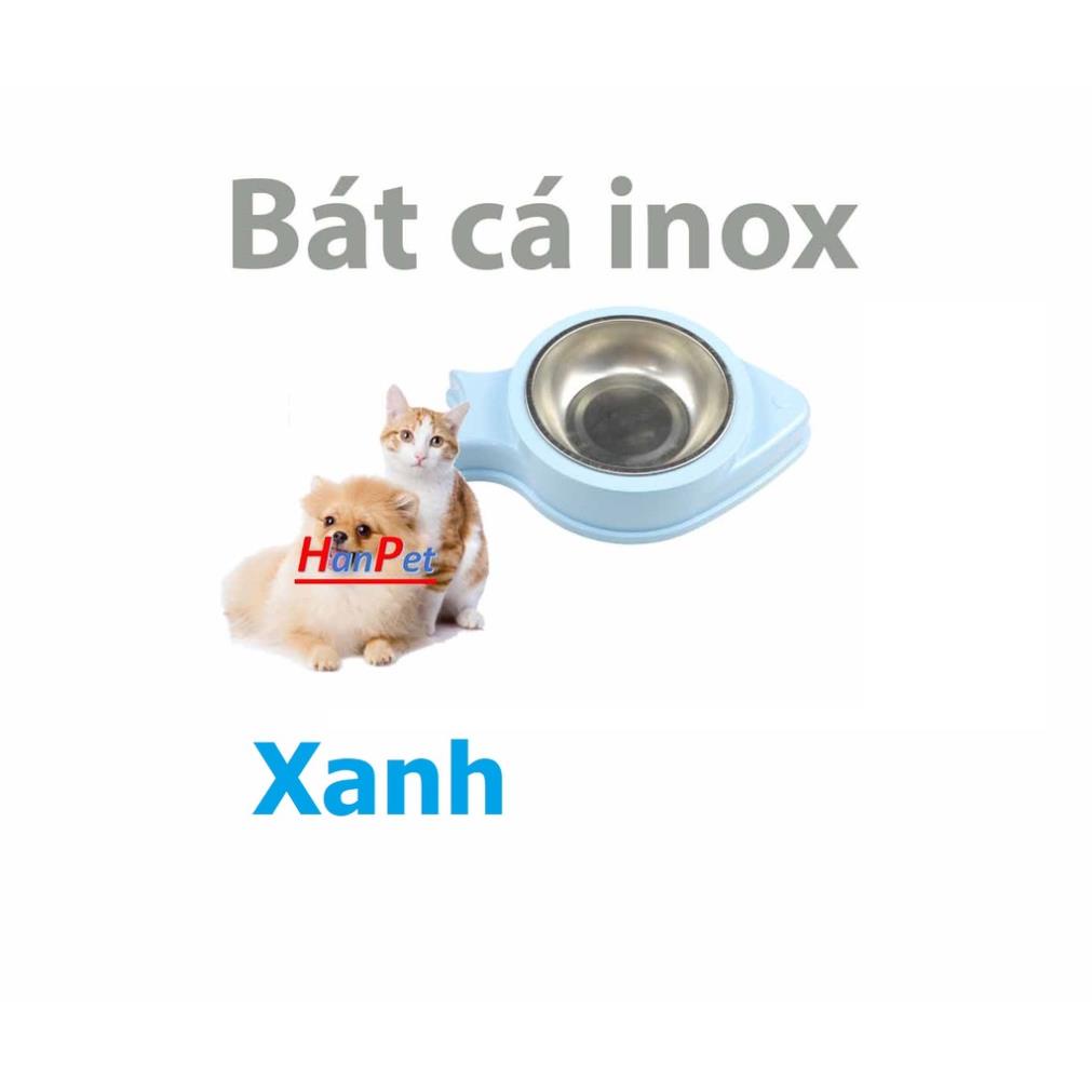 Bát ăn cho chó mèo bát cá inox 14cm