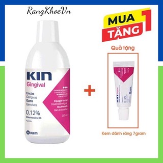 Nước súc miệng kin gingival mouthwash 250ml tặng kđr 7g