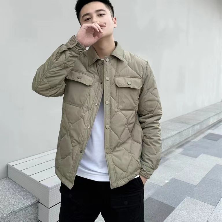 Áo Khoác Nam. Áo Khoác Phao Màu Trơn Giữ Ấm Mùa Đông Phong Cách Hàn Quốc Mới Cho Nam