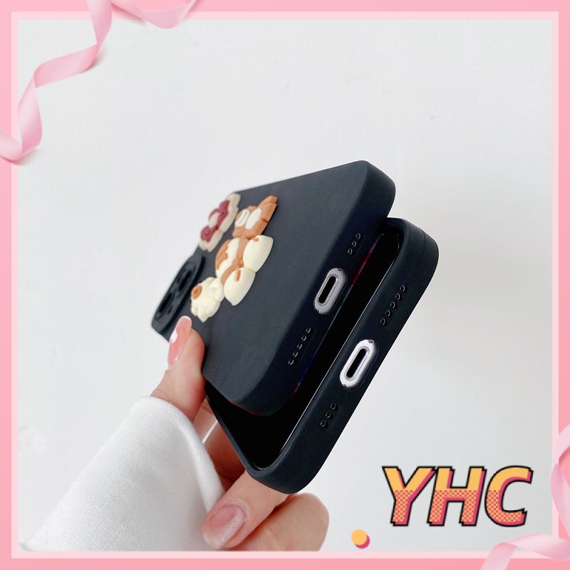 ốp iphone Họa Tiết Hoa Và Gấu Đáng Yêu Cho Iphone6 6splus 7 7plus 8 8plus XR X XS 11 12 Pro max Plus Promax max-062