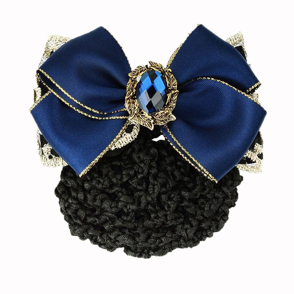 Vỏ Lưới Kẹp Tóc Đính Nơ Phong Cách Vintage Dành Cho Nữ