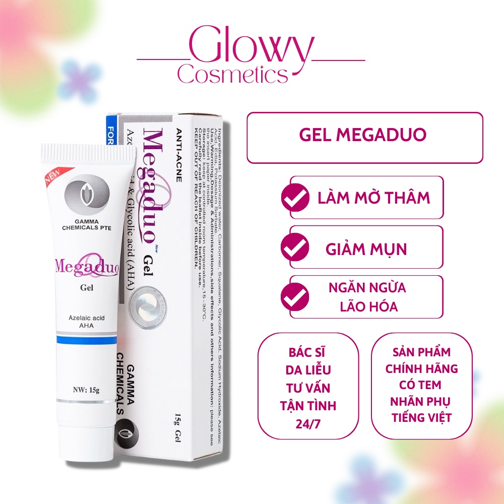 Gel ngừa mụn Gamma Megaduo Gel Plus giảm mụn dưỡng da mờ sẹo ngừa thâm nám  - Glowy Cosmetics