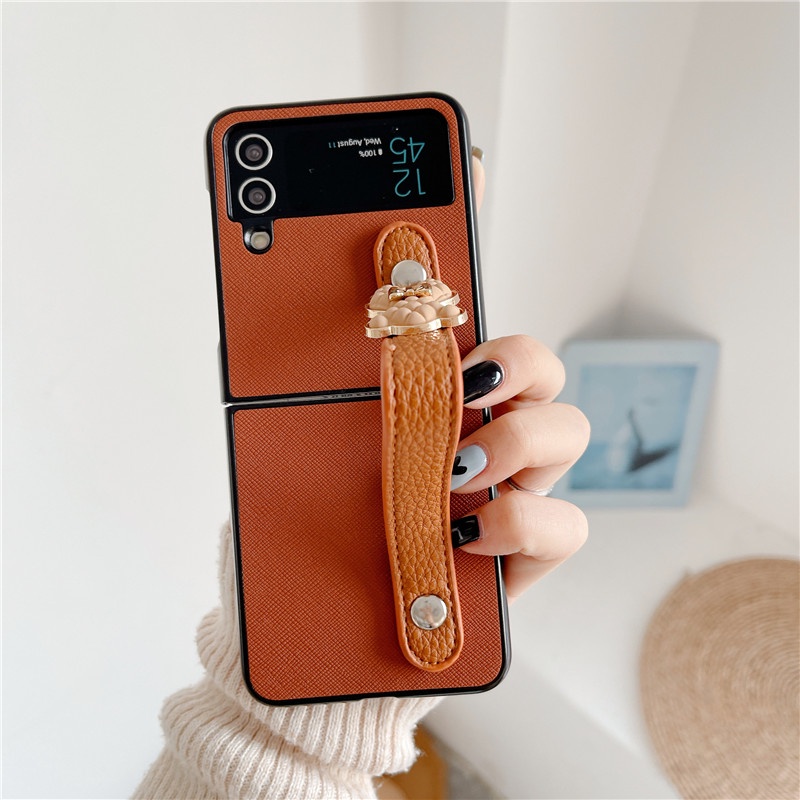 Bao Da Điện Thoại PU Chống Sốc Hình Gấu Dễ Thương Cho Samsung Galaxy Z Flip 4 Z Flip 3 5G Z Flip4 ZFlip3