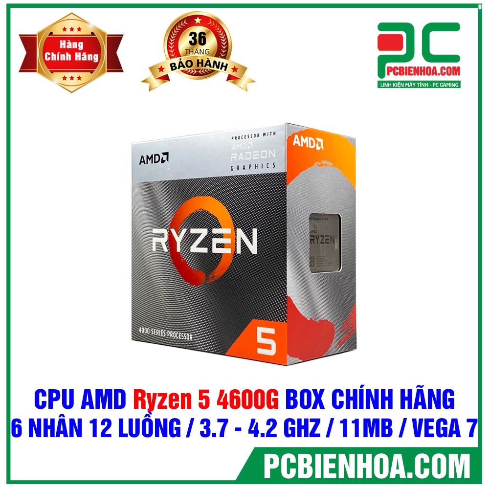Siêu phẩm 2023 CPU AMD RYZEN 5 4600G BOX CHÍNH HÃNG ( 6 NHÂN 12 LUỒNG / 3.7 - 4.2 GHZ / 11MB / VEGA 7 )- CHÍNH HÃNG 36T