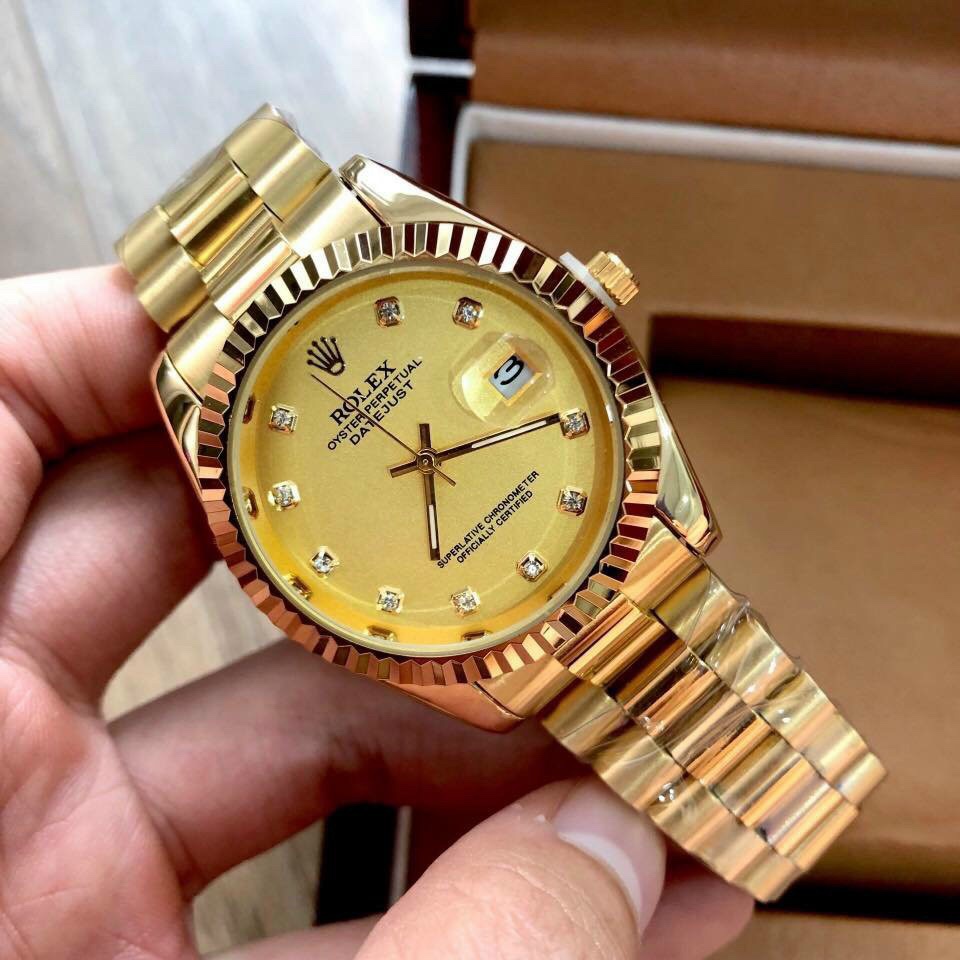 Siêu Phẩm  Đồng hồ Nam Rolexx - viền Băm mạnh mẽ nam mính dây kim loại chống nước