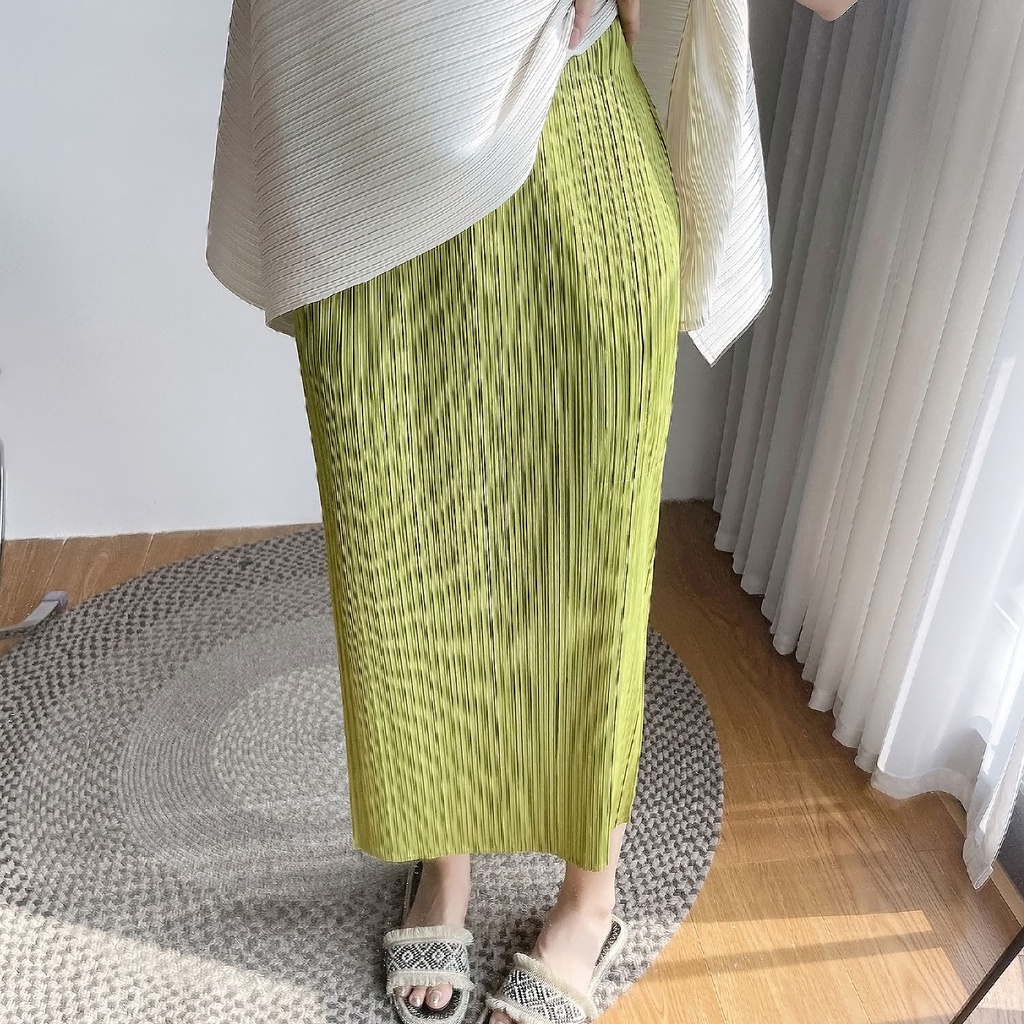 Issey Miyake Bộ Áo Sát Nách Dáng Rộng + Quần Ống Rộng Lưng Cao Thời Trang Mùa Hè Cho Nữ