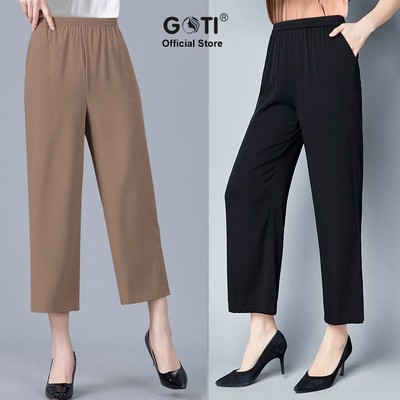 GOTI - Quần Nữ Trung Niên Cao Cấp Lưng Thun Co Giãn Nhẹ Nhiều Size Nhiều Màu Tặng Mẹ 3Q39
