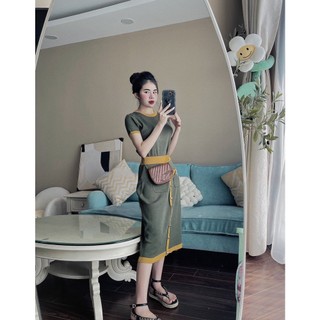 [ ẢNH TỰ CHỤP ] SÉT LEN RÊU VÀNG-LEN 54 - anvintageclothes