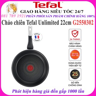 Chảo chiên tefal unlimited 22cm g2550302 - hàng chính hãng
