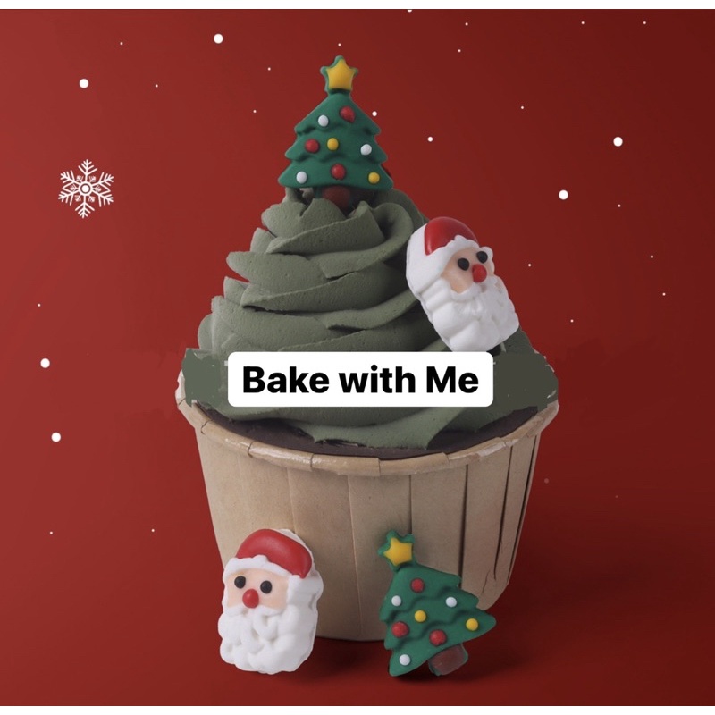 Kẹo bông đường, kẹo trang trí bộ 15 và 8 hình Giáng Sinh trang trí bánh sinh nhật, bánh kem