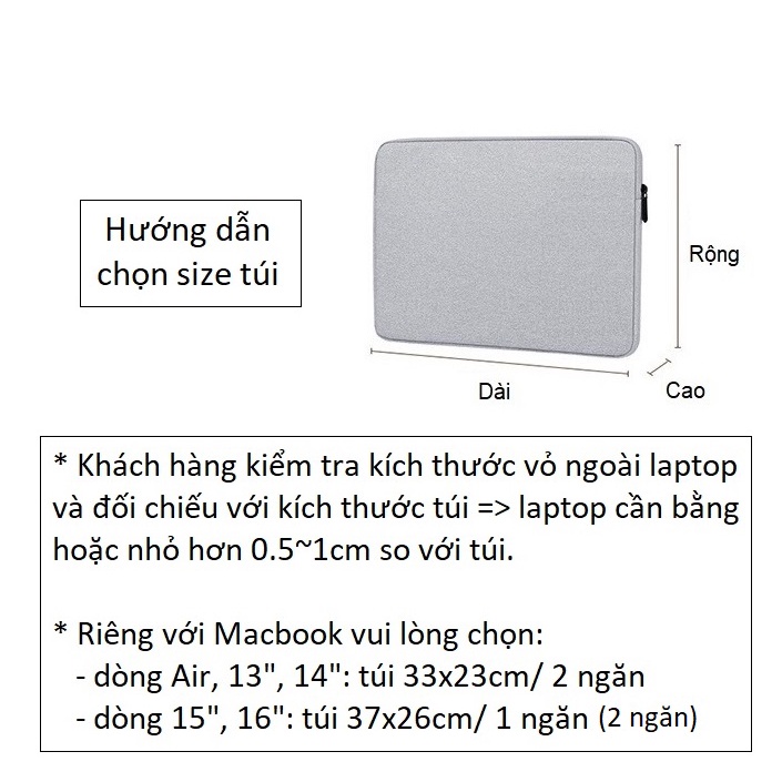 Túi chống sốc, chống thấm, siêu mỏng, thời trang Bubm, Baona dùng cho iPad/ Macbook/ Surface/ Laptop/ Tablet Vu Studio