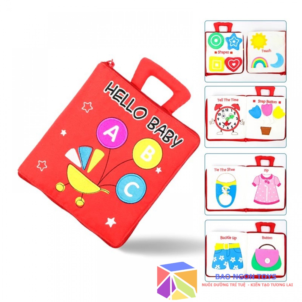 SÁCH VẢI BÓC DÁN RÈN LUYỆN KỸ NĂNG VẬN ĐỘNG TINH VÀ GIÁC QUAN, ĐỒ CHƠI MONTESSORI GIÁO DỤC SỚM CHO BÉ-BAO NGON TOYS SV73