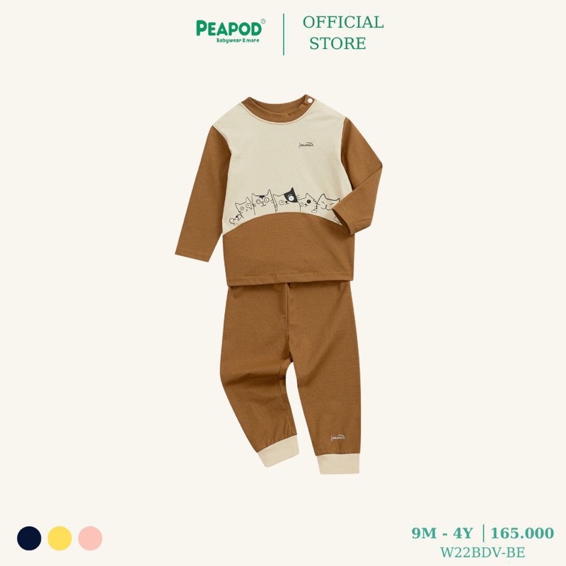 Bộ Peapod cotton raglan cho bé trai bé gái