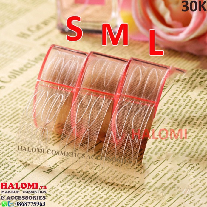 Kích mí lưới cuộn chính hãng HALOMI chuyên dùng cho mí mắt bị sụp chưa kèm keo TRANCI
