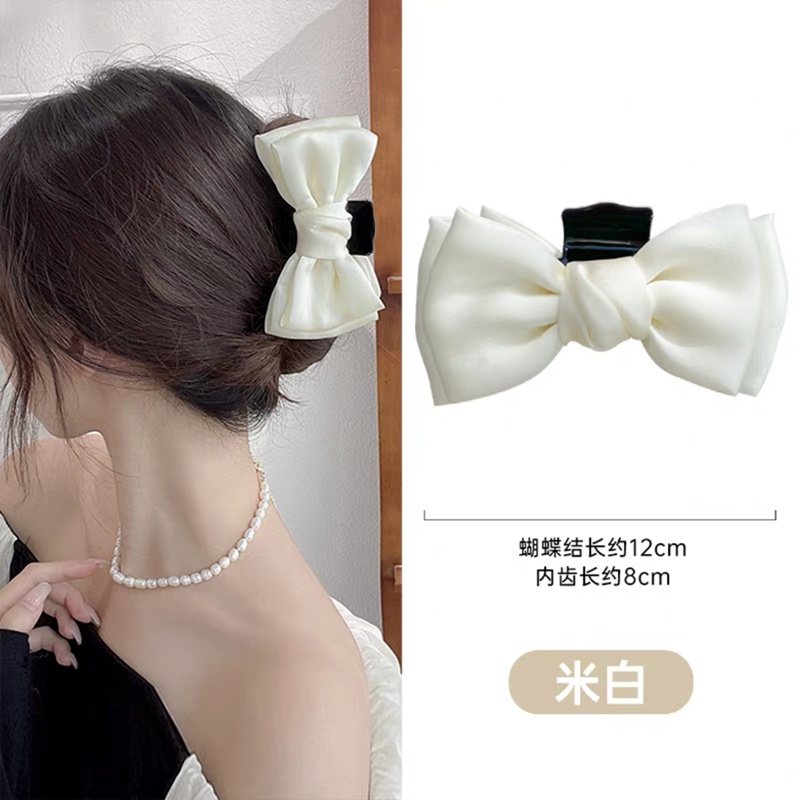 Kẹp Tóc Nơ Satin Cỡ Lớn Thời Trang Thanh Lịch Cho Nữ