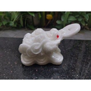 Thiềm thừ (cóc 3 chân) màu trắng đá nguyên khối size 12cm, 15cm và 20cm